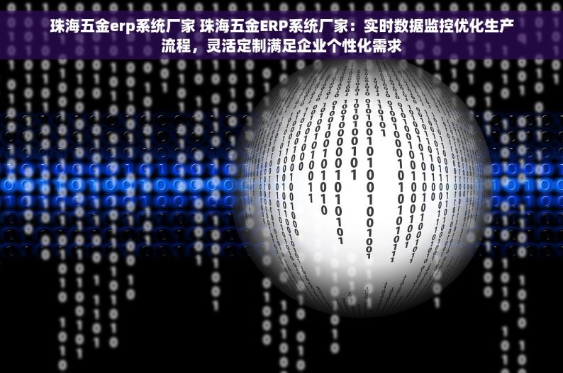 珠海五金erp系统厂家 珠海五金ERP系统厂家：实时数据监控优化生产流程，灵活定制满足企业个性化需求