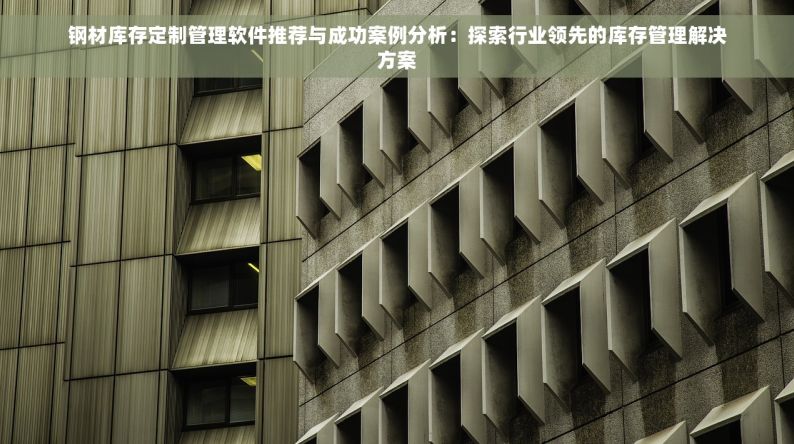 钢材库存定制管理软件推荐与成功案例分析：探索行业领先的库存管理解决方案