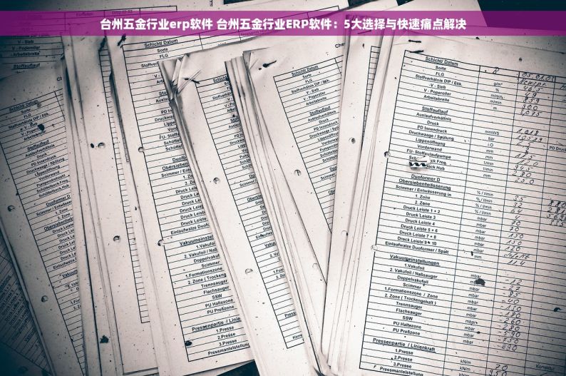 台州五金行业erp软件 台州五金行业ERP软件：5大选择与快速痛点解决