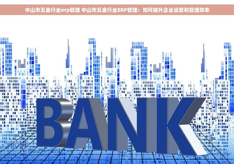 中山市五金行业erp管理 中山市五金行业ERP管理：如何提升企业运营和管理效率