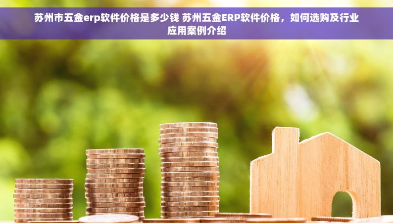 苏州市五金erp软件价格是多少钱 苏州五金ERP软件价格，如何选购及行业应用案例介绍