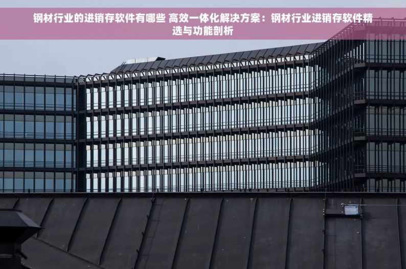 钢材行业的进销存软件有哪些 高效一体化解决方案：钢材行业进销存软件精选与功能剖析