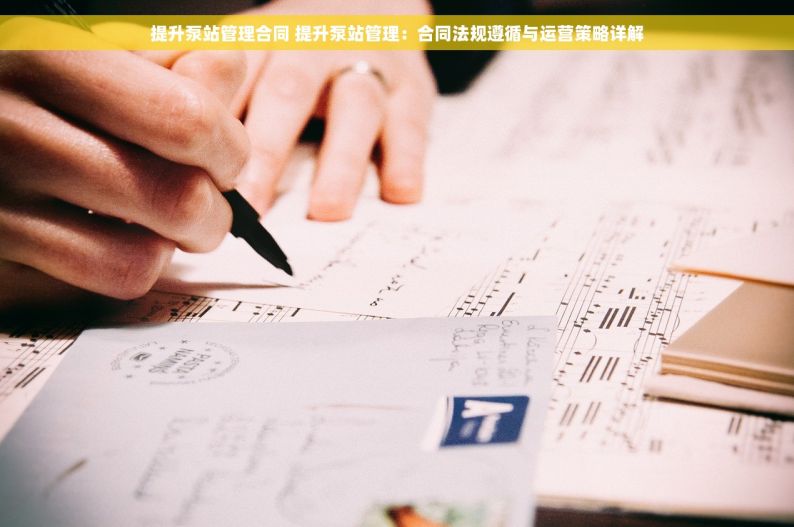 提升泵站管理合同 提升泵站管理：合同法规遵循与运营策略详解
