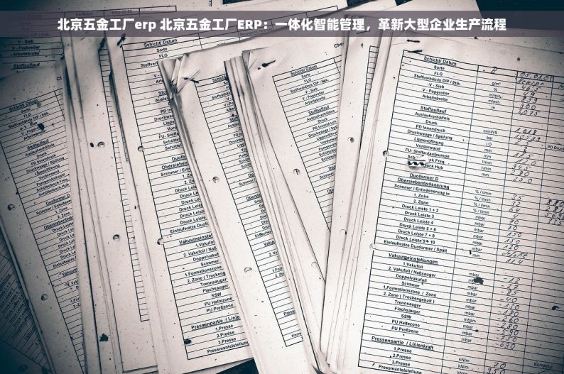 北京五金工厂erp 北京五金工厂ERP：一体化智能管理，革新大型企业生产流程