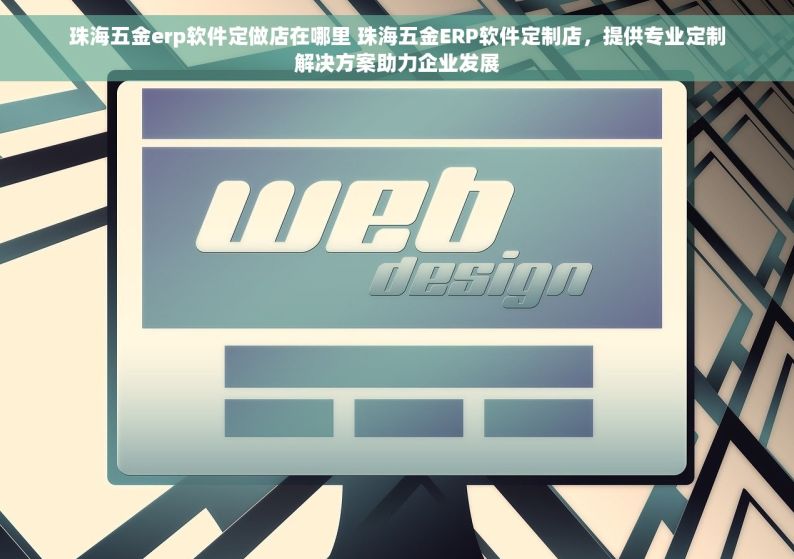 珠海五金erp软件定做店在哪里 珠海五金ERP软件定制店，提供专业定制解决方案助力企业发展
